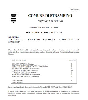 Delibera Comune Strambino